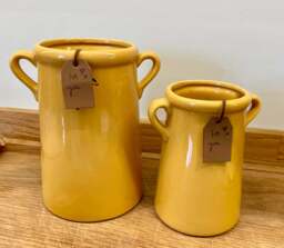 Yellow Handle Urn Vase - Two Sizes - Small - thumbnail 2