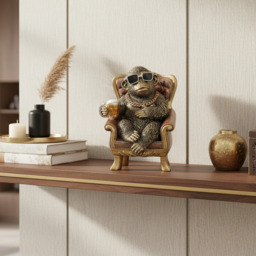 Gorilla Dude Ornament – Gorilla Figurine in Armchair. - thumbnail 2