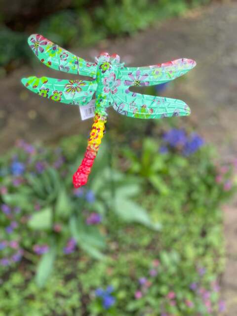 Vibrant Metal Dragonfly Garden Decor Stake - image 1