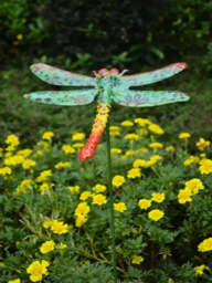 Vibrant Metal Dragonfly Garden Decor Stake - thumbnail 2