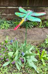 Vibrant Metal Dragonfly Garden Decor Stake - thumbnail 4