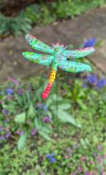 Vibrant Metal Dragonfly Garden Decor Stake - thumbnail 5