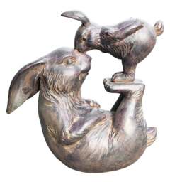 Mummy and Baby Rabbit - Garden Statue - thumbnail 2