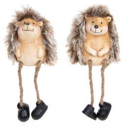 Shelf Sitting Pair of fluffy Rock Star Hedgehogs - thumbnail 2