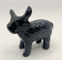 Highland Cow Figure Brushed Black - AluminArk Collection - 3 Sizes - Medium