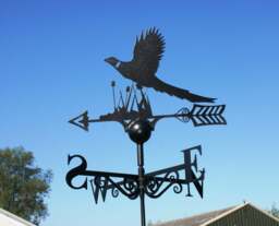 Pheasant Weathervane - UK Made Solid Steel - thumbnail 2
