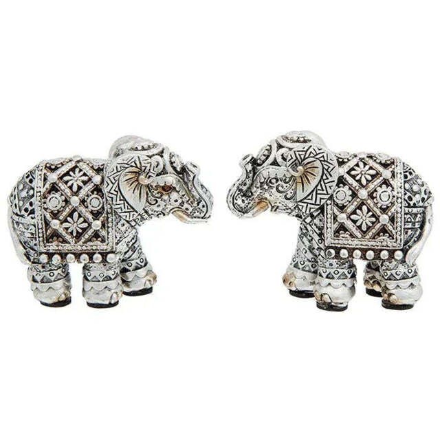 Silver Diamond Elephant Ornaments - Small - One Supplied - image 1
