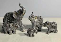 Silver Diamond Elephant Ornaments - Small - One Supplied - thumbnail 4