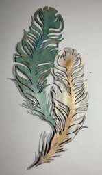 Jade Feather Metal Wall Art - thumbnail 1