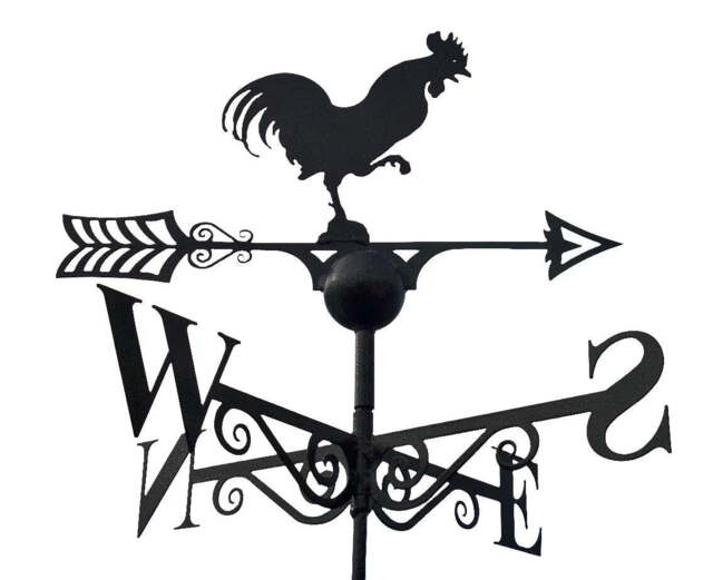 Cockerel Weathervane - UK Made Solid Steel - image 1