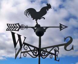 Cockerel Weathervane - UK Made Solid Steel - thumbnail 2