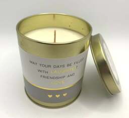 Special Friend Gift, Candle in Tin - Pomegranate Scented Soy Wax Candle - thumbnail 4