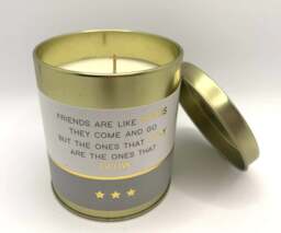 Special Friend Gift, Candle in Tin - Pomegranate Scented Soy Wax Candle - thumbnail 2