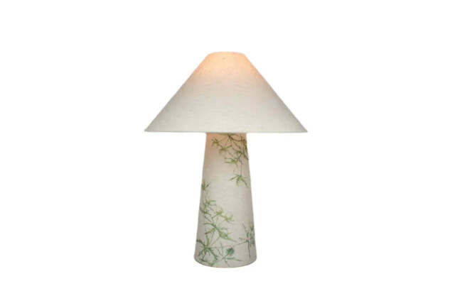 Green Thistles - Fabric Lamp - With Cone Shade - 43cm - image 1