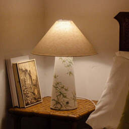 Green Thistles - Fabric Lamp - With Cone Shade - 43cm - thumbnail 4