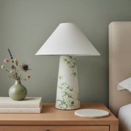 Green Thistles - Fabric Lamp - With Cone Shade - 43cm - thumbnail 2