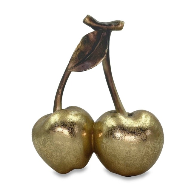 Gold Cherry Ornament – Decorative Cherry Sculpture for Modern Home Décor - image 1