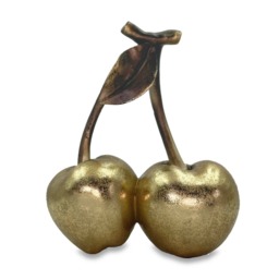Gold Cherry Ornament – Decorative Cherry Sculpture for Modern Home Décor