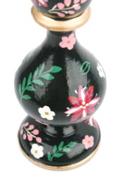 GREEN CANDLESTICK HOLDER - Hand-Painted Wooden Candle Holders 2 sizes - thumbnail 5