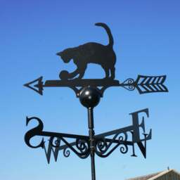 Cat Weathervane - UK Made Solid Steel - thumbnail 2