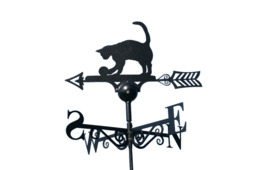Cat Weathervane - UK Made Solid Steel - thumbnail 1
