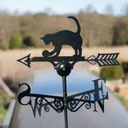 Cat Weathervane - UK Made Solid Steel - thumbnail 5