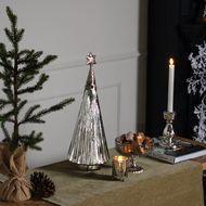 The Noel Collection Silver Star Topped Glass Decorative Tree - Two sizes available - Large - thumbnail 2