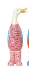 Standing Ducks In Boots - Pink - Medium
