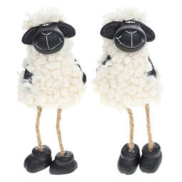 Shelf Sitting Pair of Black Face Sheep - thumbnail 2