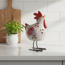 Ceramic Chicken Tealight Holder – Quirky Farmhouse Animal Candle Holder - thumbnail 2