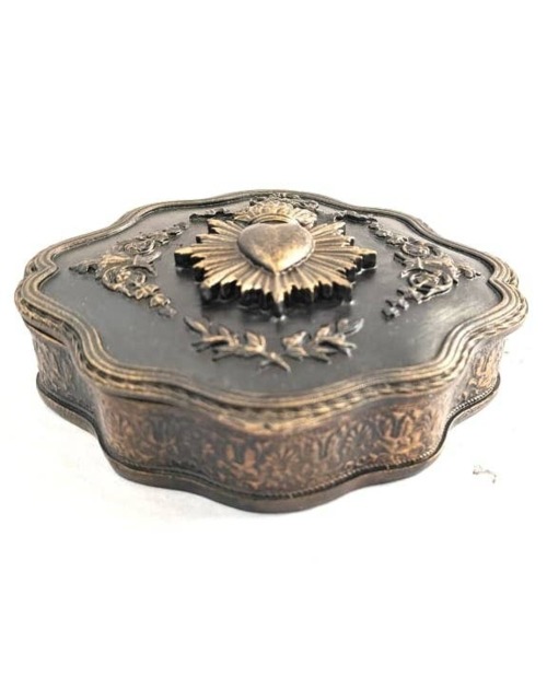 "Antique Black ""Sacred Heart"" Storage & Trinket Box" - image 1
