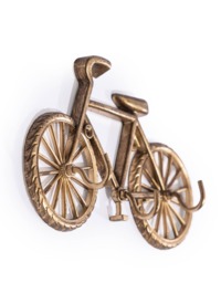 Gold Bicycle Shaped Wall Coat Hook - thumbnail 1