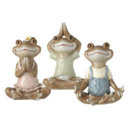 Meditating Frog Ornament – Yoga Frog Statue for Home Décor & Garden - Hands on Knee