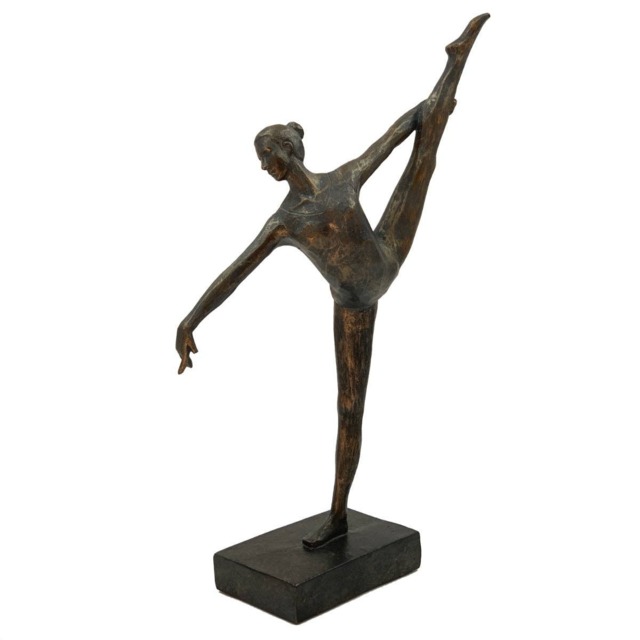 Bronze Effect Ballerina Ornament – Arabesque Pose - 32cm tall - image 1