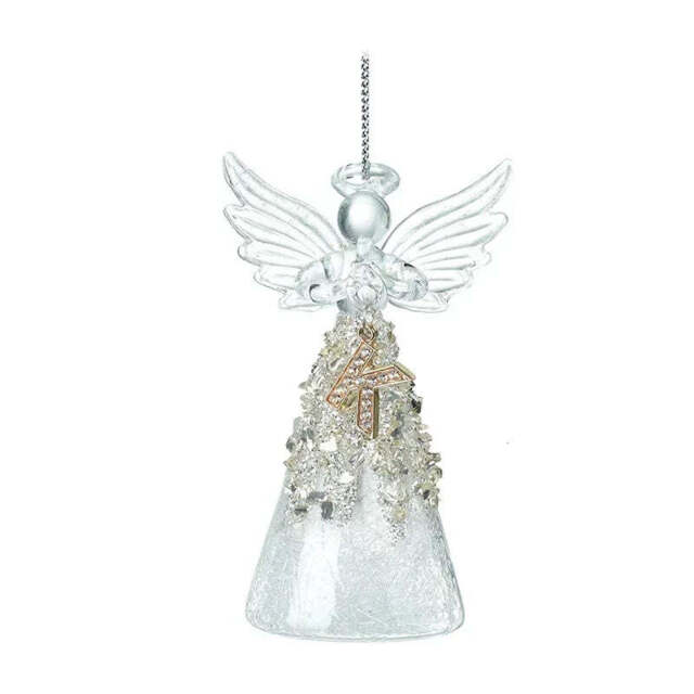 Alphabet Glass Angels - Hanging Decorations - K