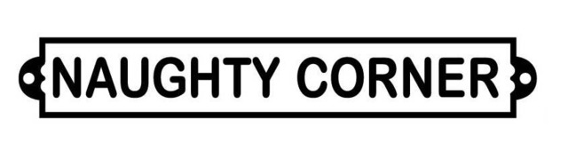 Naughty Corner Cast Iron Black and White Wall Sign