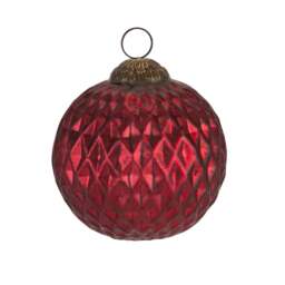 The Noel Collection Ruby Red Honeycomb Bauble - thumbnail 1