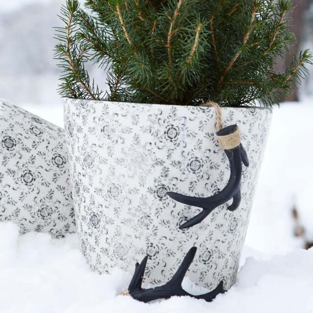 Matt Black Antler Christmas Tree Decorations - 2 Sizes Available - Large
