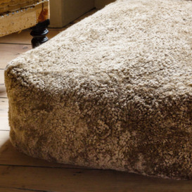 Graham and Green Curly Sheepskin Brown Pouffe - thumbnail 2