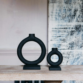 Graham and Green Small Black Circle Candle Holder