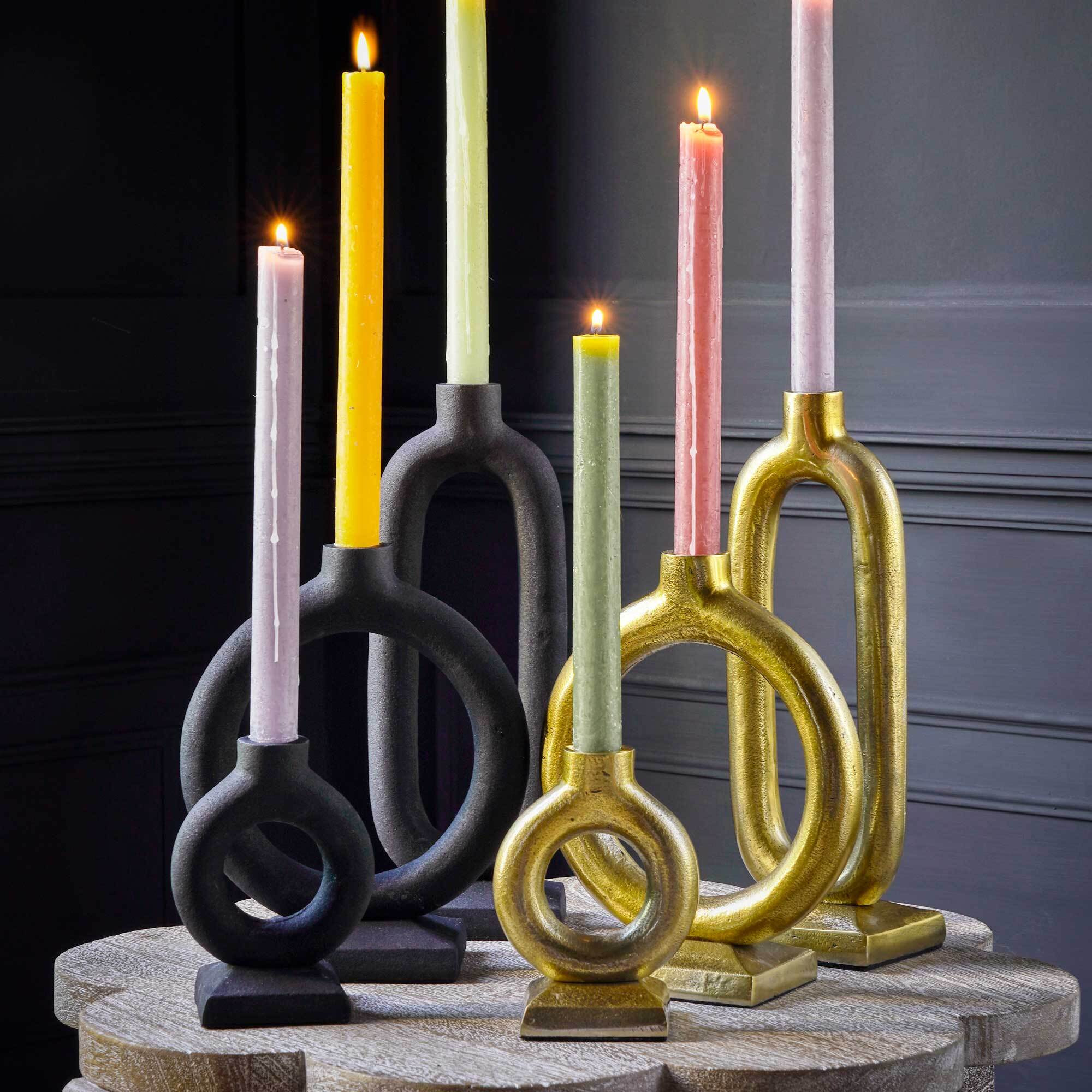 Graham and Green Small Brass Circle Candle Holder