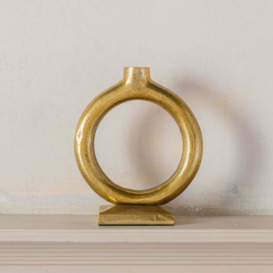 Graham and Green Small Brass Circle Candle Holder - thumbnail 2