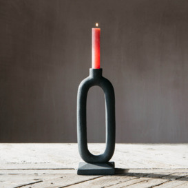 Black Oval Candle Holder - thumbnail 1