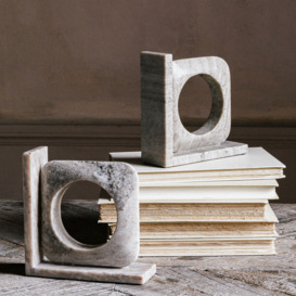 Graham and Green Brown Marble Bookends - thumbnail 1