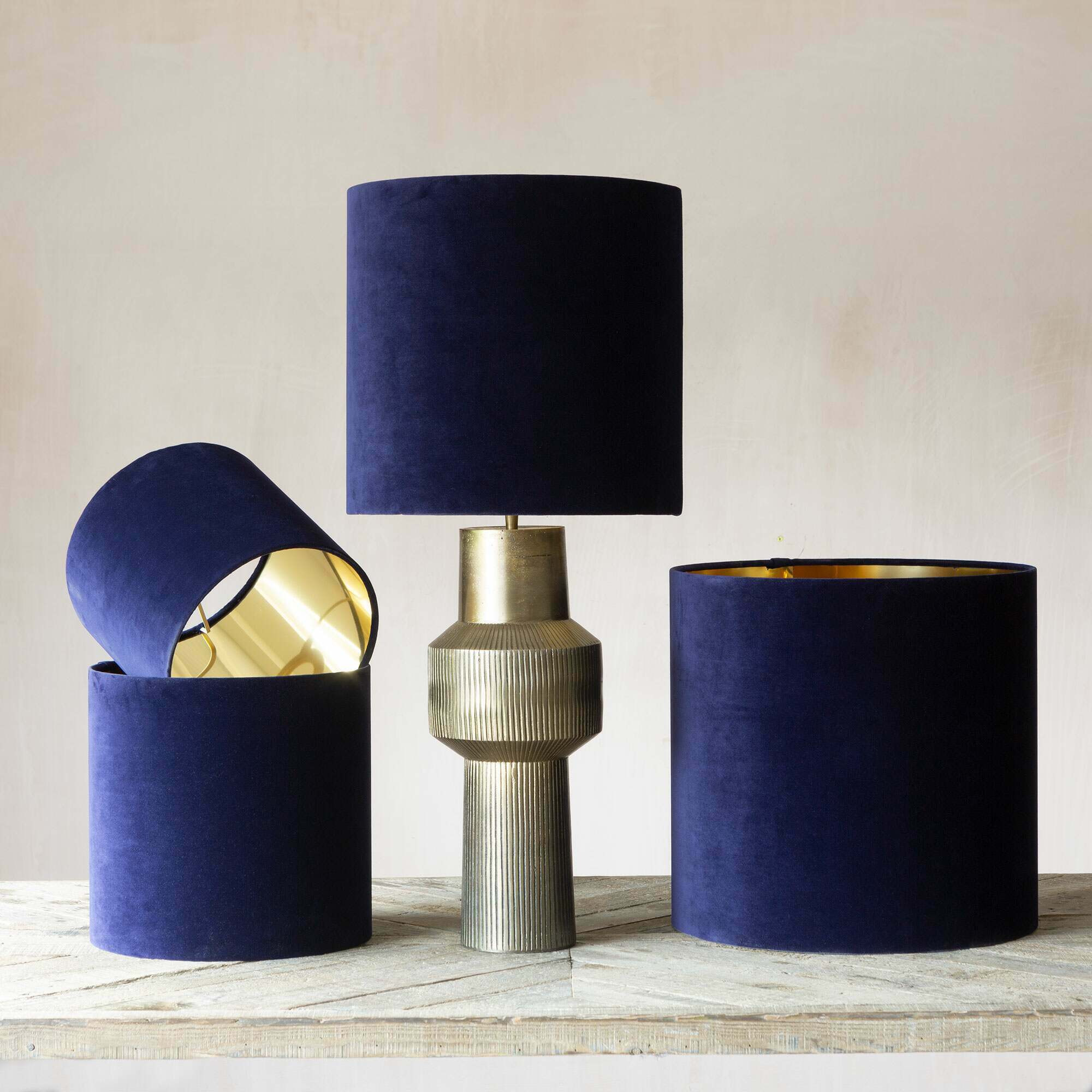 "Graham and Green 12"" Tall Midnight Velvet Lamp Shade"