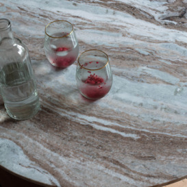 Isla Low Round Marble Coffee Table - thumbnail 2