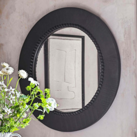 Graham and Green Jonas Black Round Wall Mirror