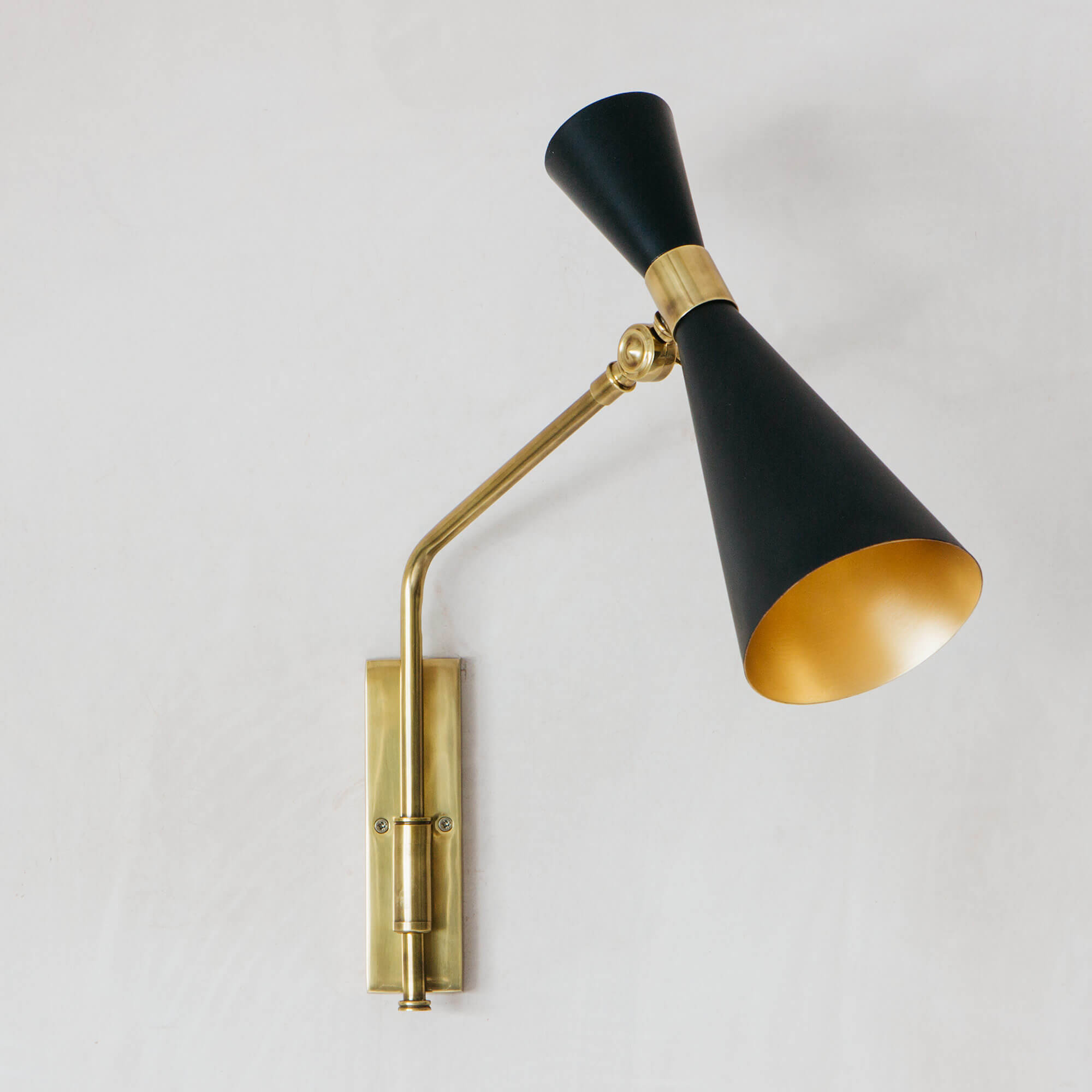 Graham and Green Black and Brass Wall Light