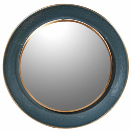 Large Round Teal Mirror - thumbnail 1