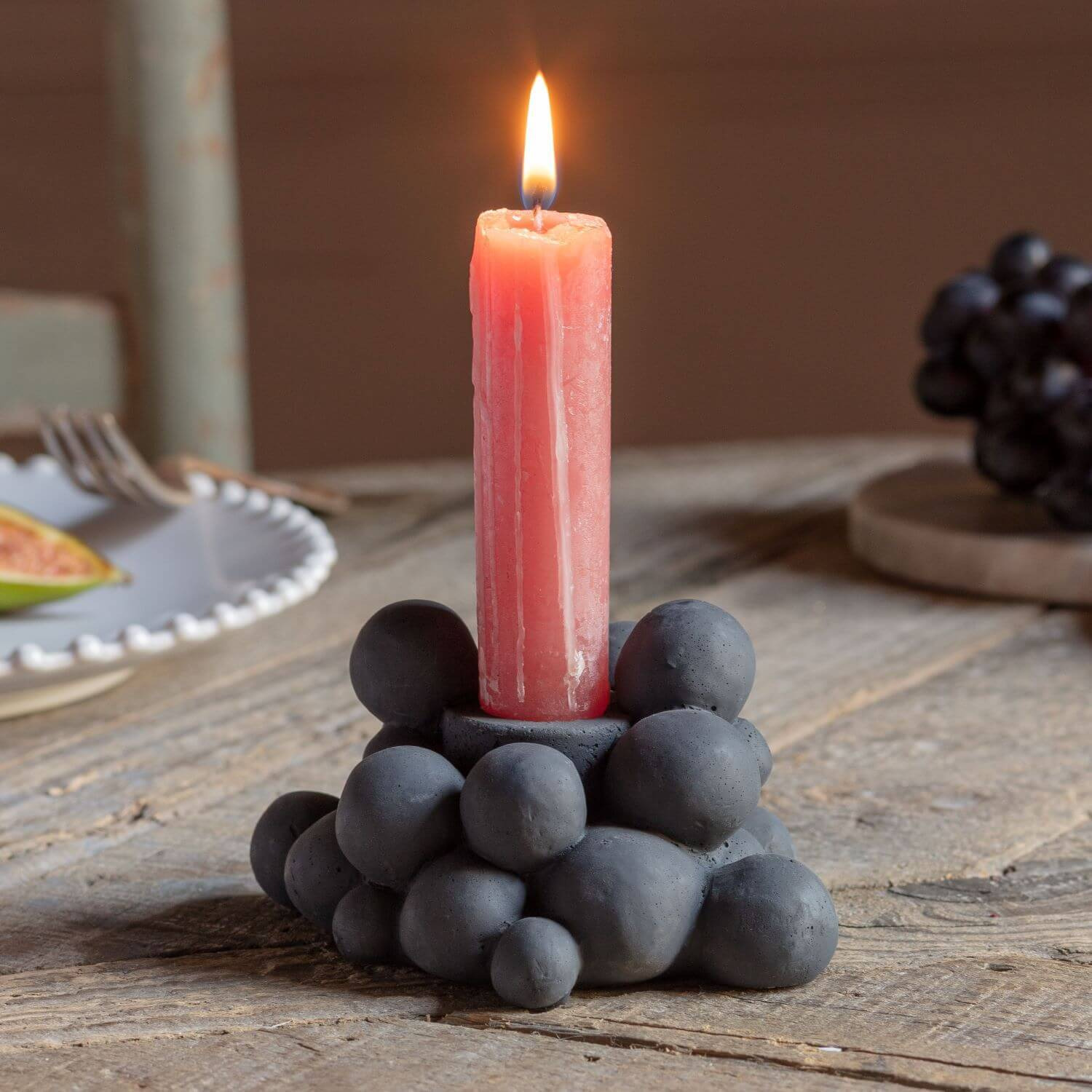 Charcoal Bubble Candle Holder - image 1